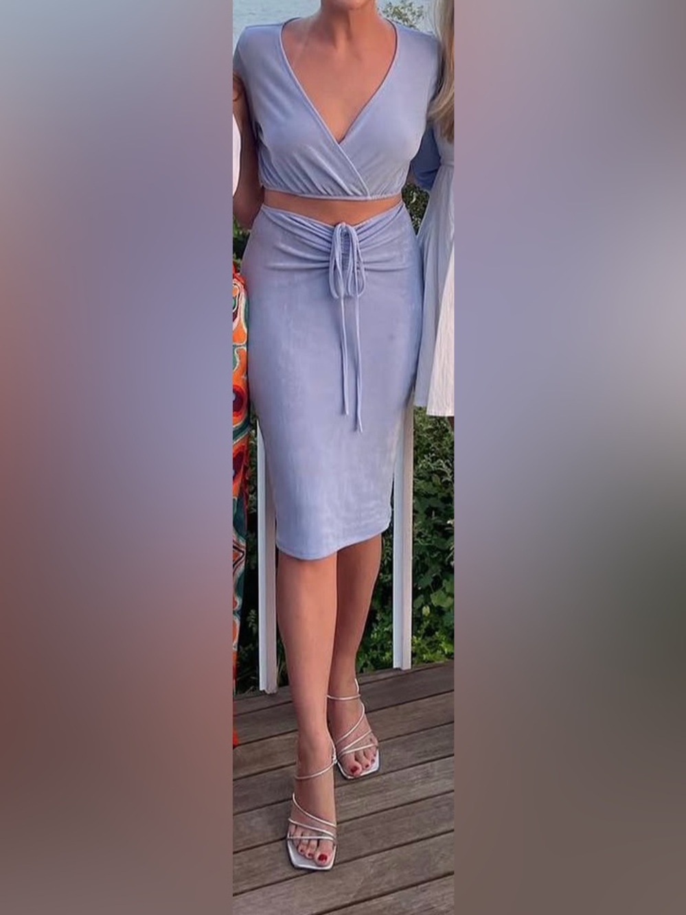 Almost Famous Periwinkle Top and Skirt Set Size Medium